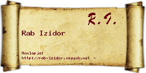 Rab Izidor névjegykártya